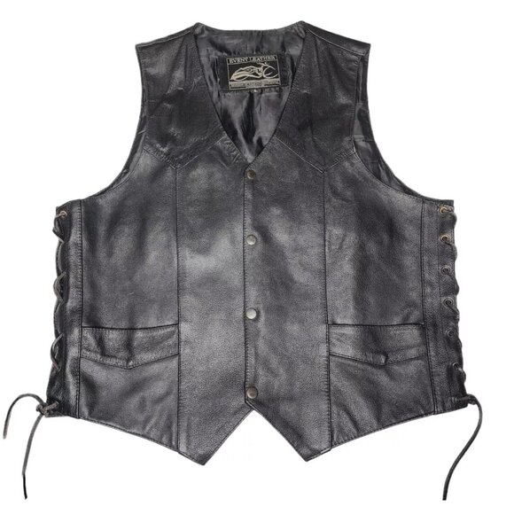 Genuine Leather Men’s Black Vest Size Large - Picture 1 of 5